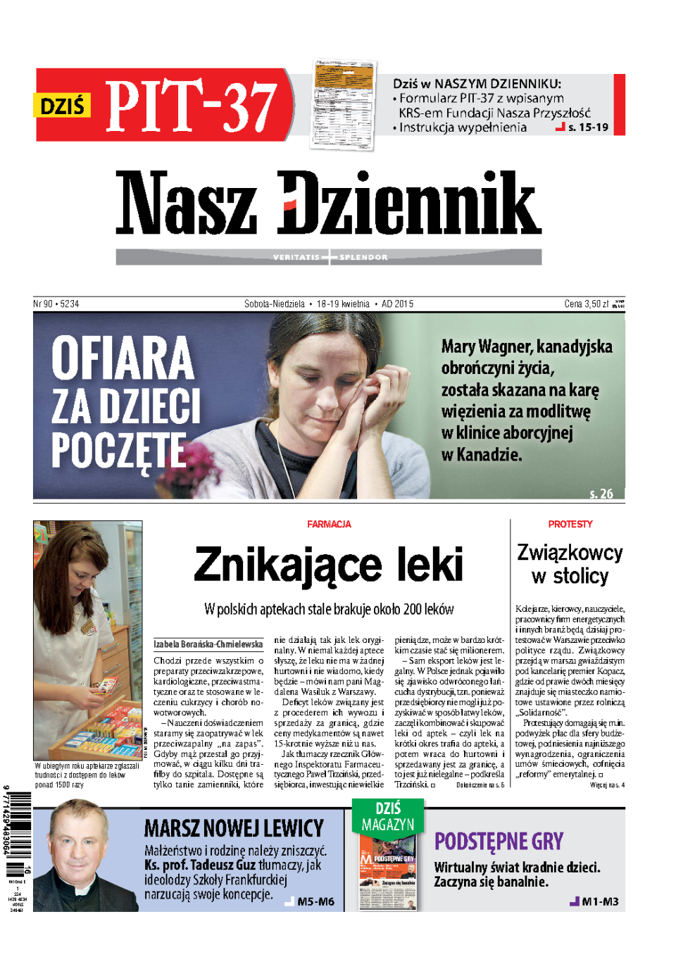 Nasz Dziennik z dnia 18.04.2015 wydanie PDF