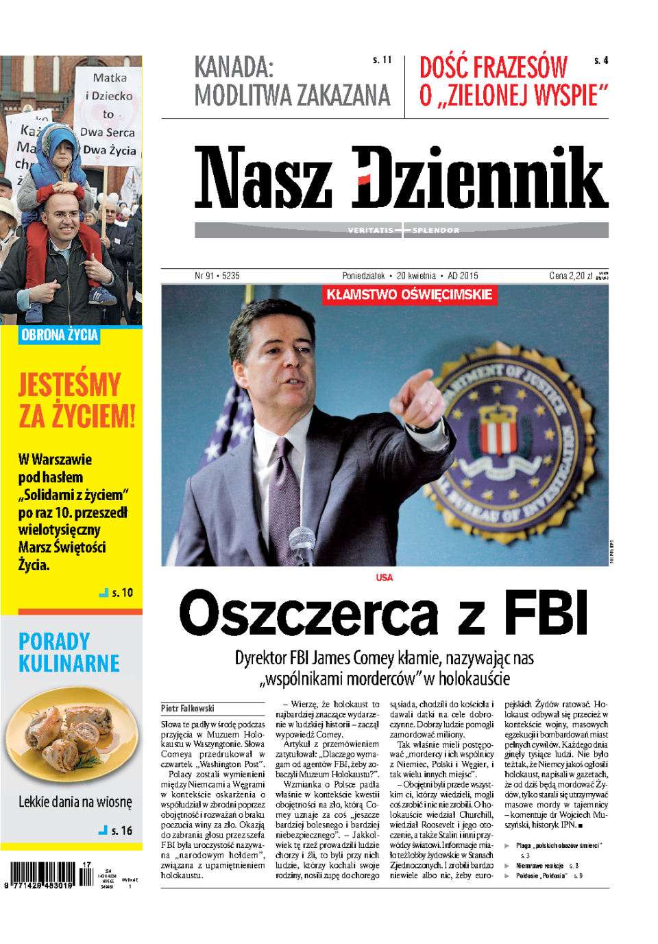 Nasz Dziennik z dnia 20.04.2015 wydanie PDF