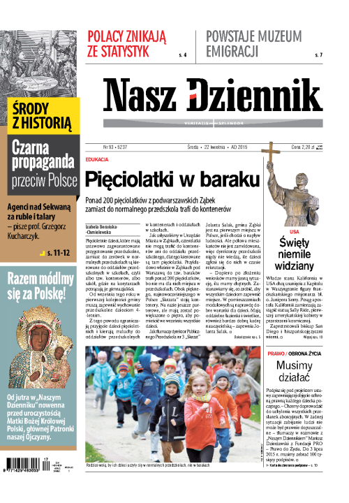 Nasz Dziennik z dnia 22.04.2015 wydanie PDF