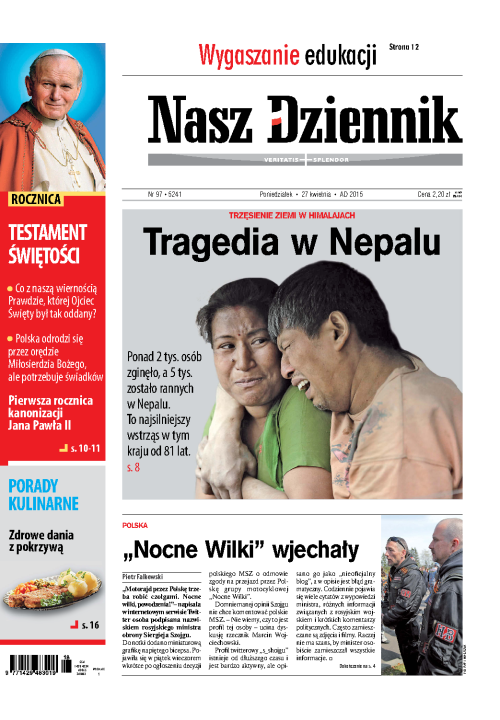 Nasz Dziennik z dnia 27.04.2015 wydanie PDF
