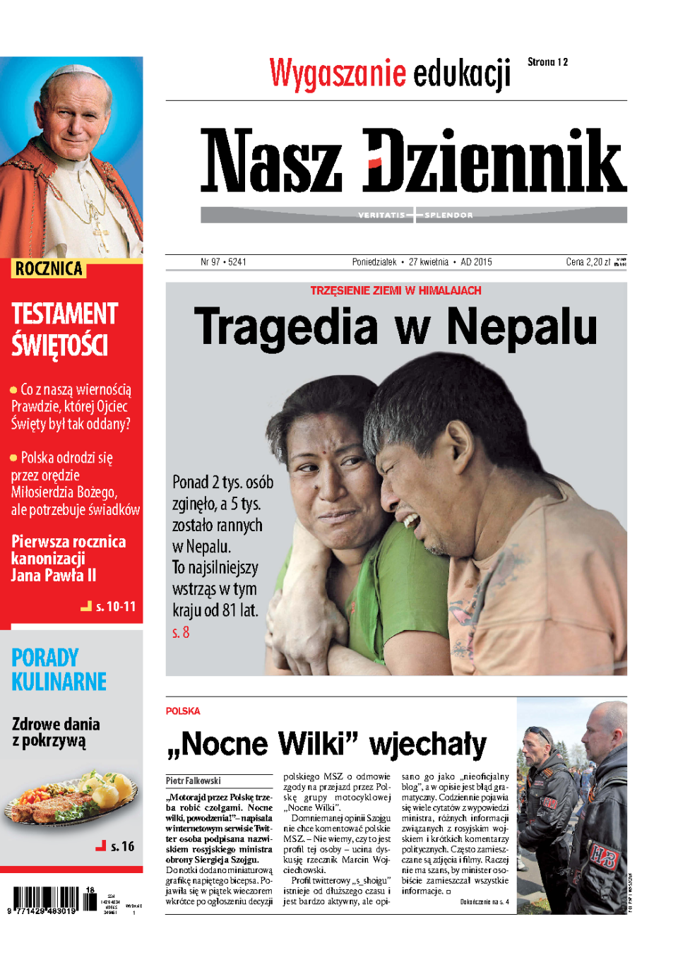 Nasz Dziennik z dnia 27.04.2015 wydanie PDF