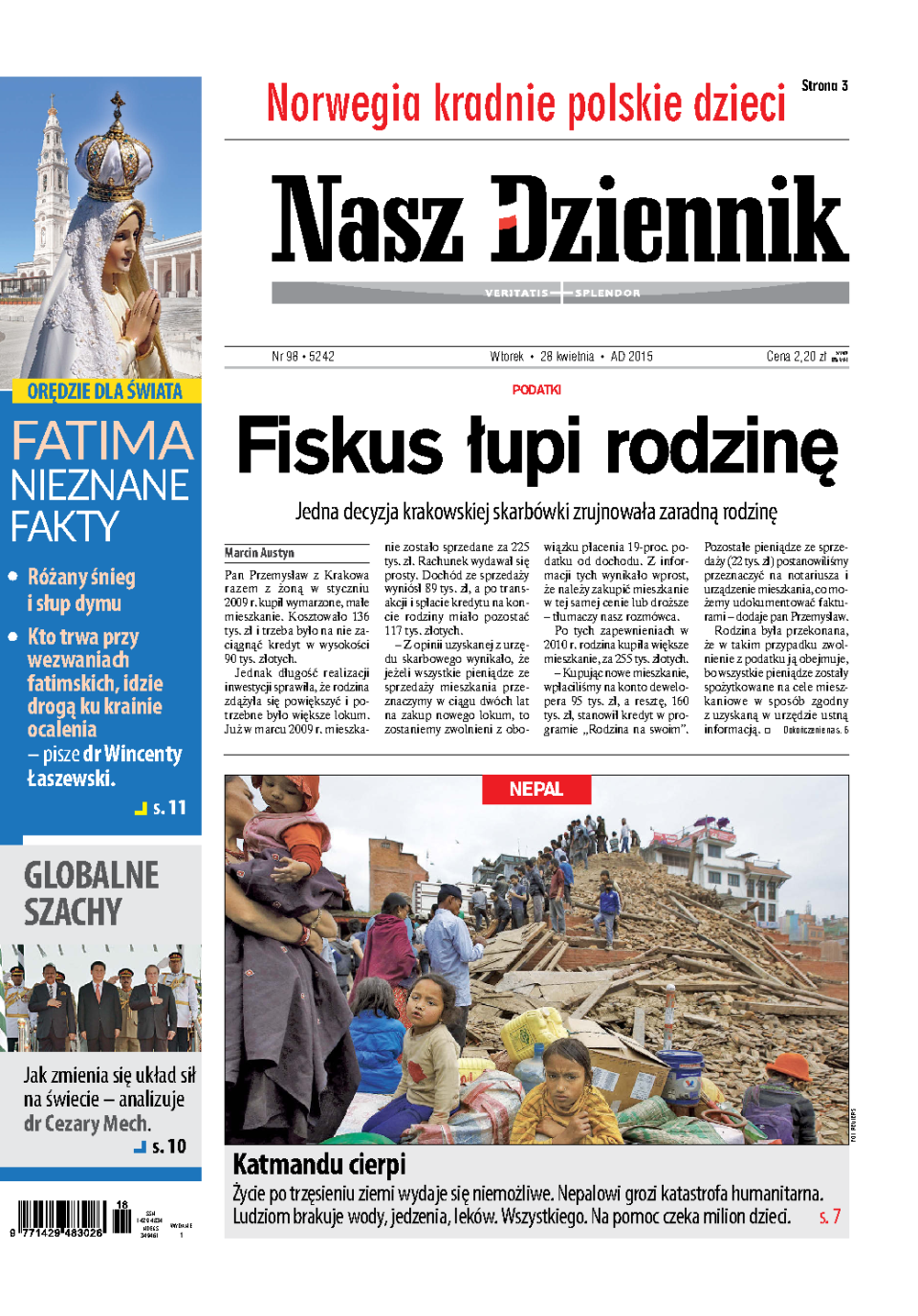 Nasz Dziennik z dnia 28.04.2015 wydanie PDF