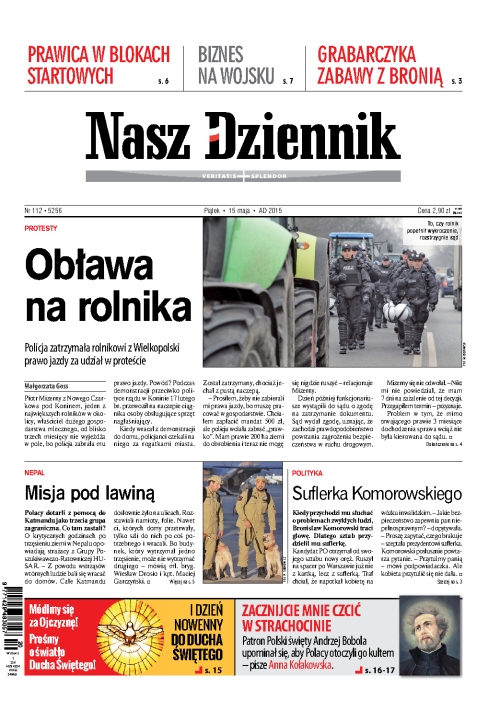 Nasz Dziennik z dnia 15.05.2015 wydanie PDF