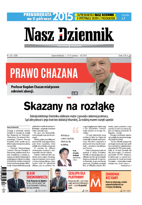 Nasz Dziennik z dnia 13.06.2015 wydanie PDF