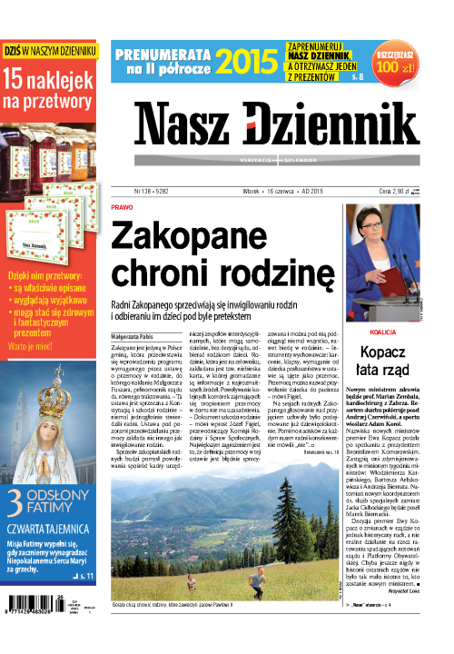 Nasz Dziennik z dnia 16.06.2015 wydanie PDF