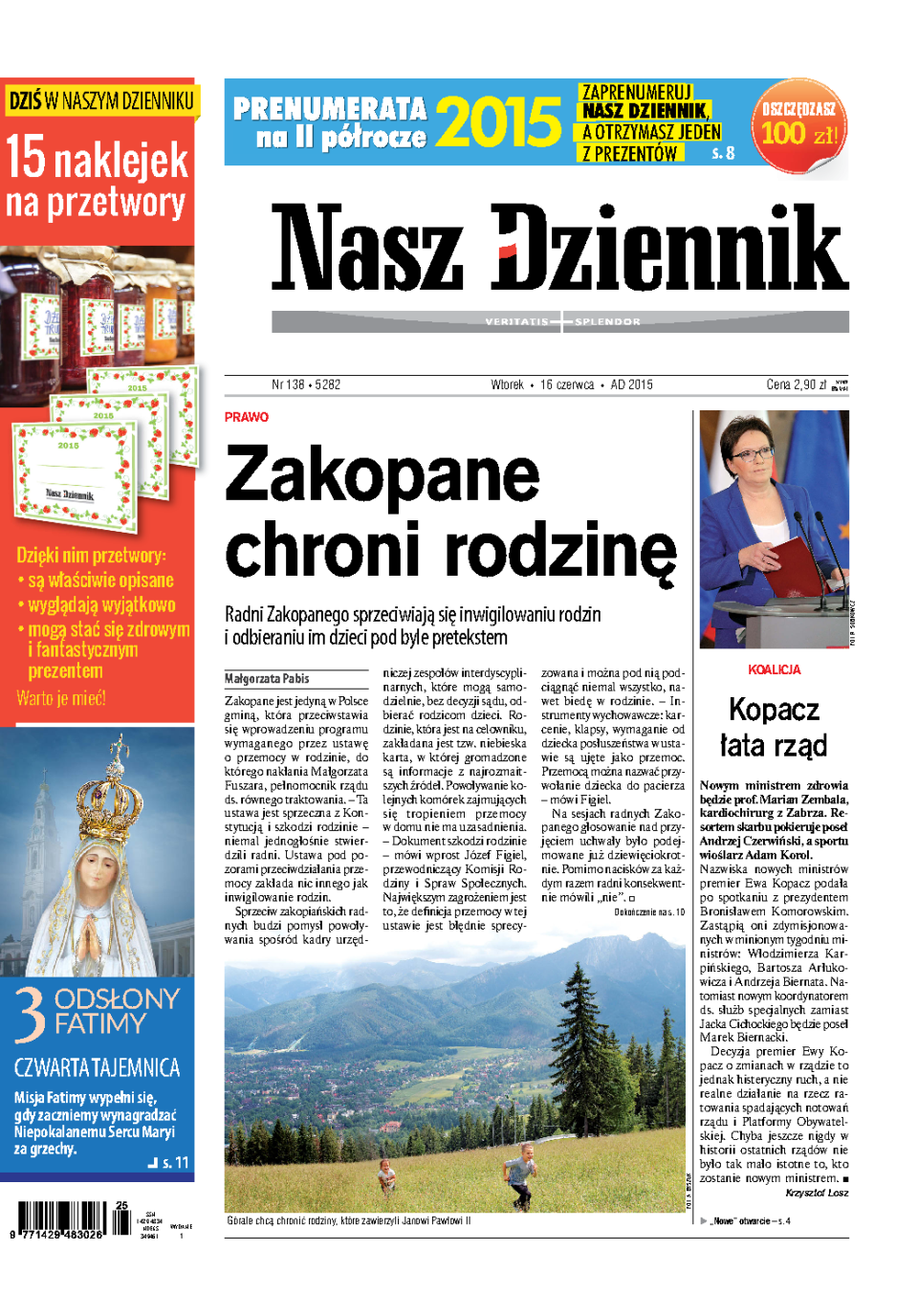 Nasz Dziennik z dnia 16.06.2015 wydanie PDF