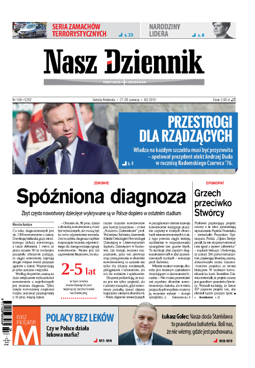 Nasz Dziennik z dnia 27.06.2015 wydanie PDF