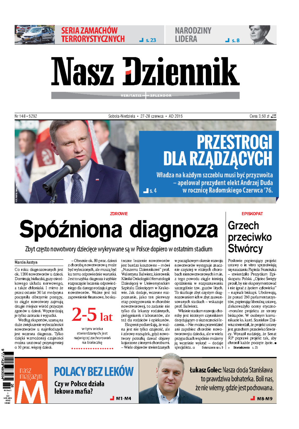 Nasz Dziennik z dnia 27.06.2015 wydanie PDF