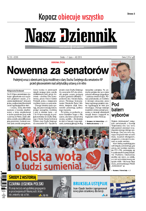 Nasz Dziennik z dnia 01.07.2015 wydanie PDF