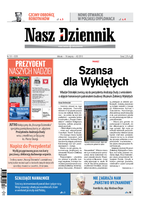 Nasz Dziennik z dnia 18.08.2015 wydanie PDF
