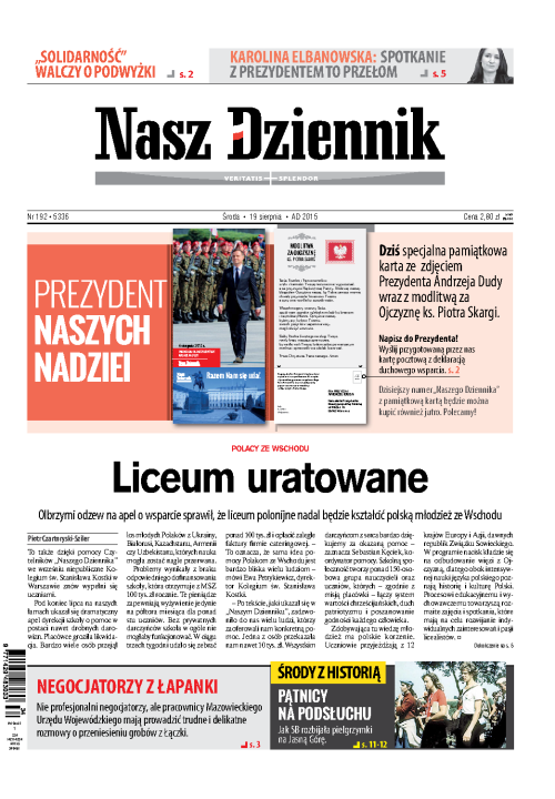 Nasz Dziennik z dnia 19.08.2015 wydanie PDF