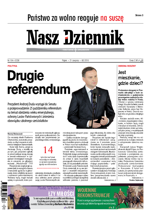 Nasz Dziennik z dnia 21.08.2015 wydanie PDF