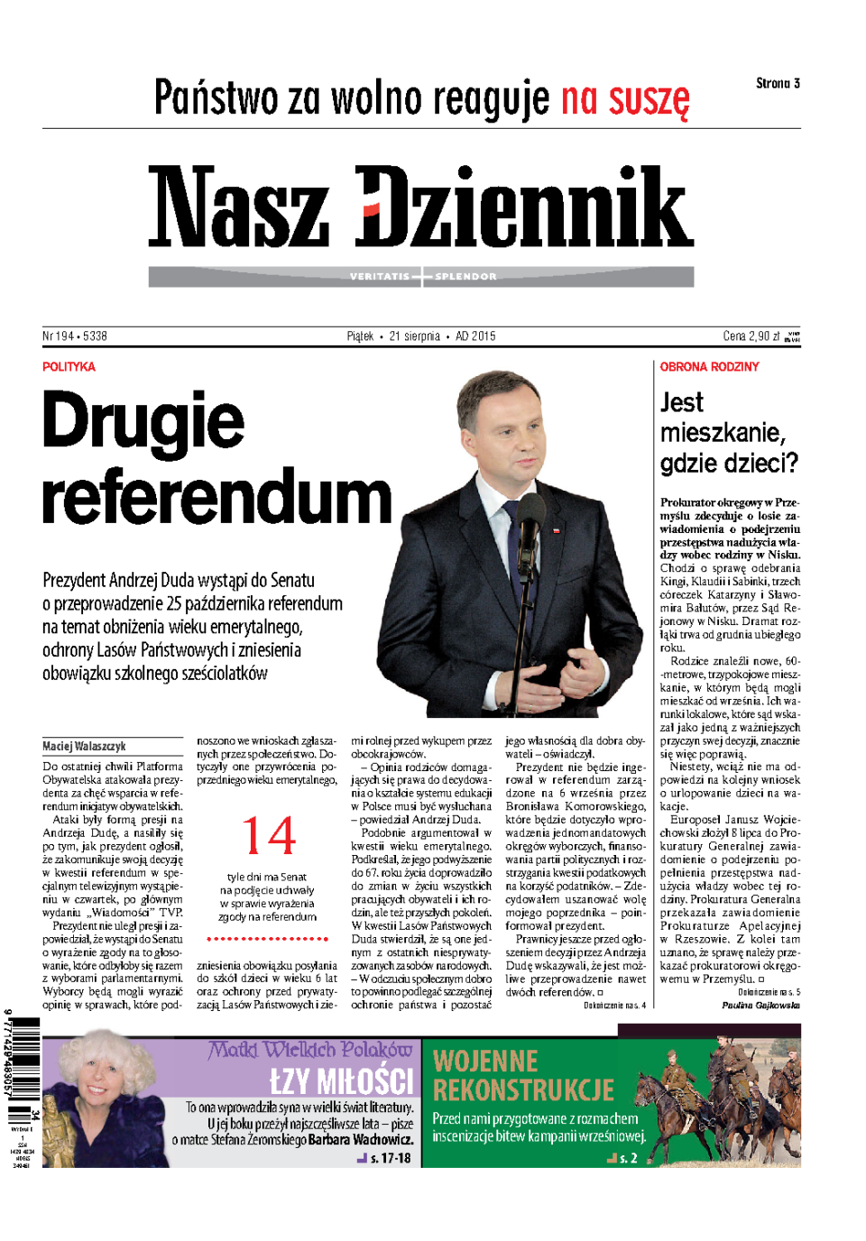 Nasz Dziennik z dnia 21.08.2015 wydanie PDF