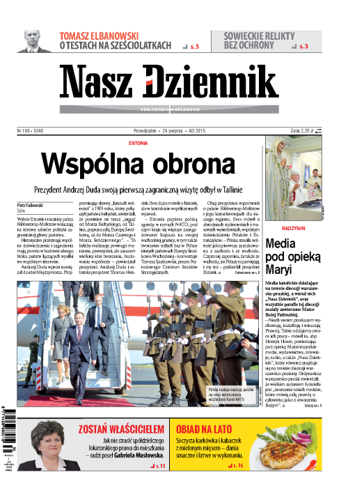 Nasz Dziennik z dnia 24.08.2015 wydanie PDF
