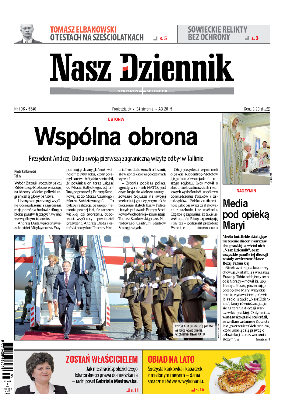 Nasz Dziennik z dnia 24.08.2015 wydanie PDF