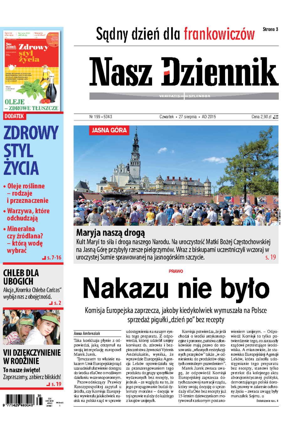Nasz Dziennik z dnia 27.08.2015 wydanie PDF