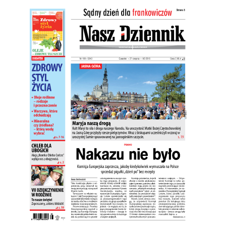 Nasz Dziennik z dnia 27.08.2015 wydanie PDF