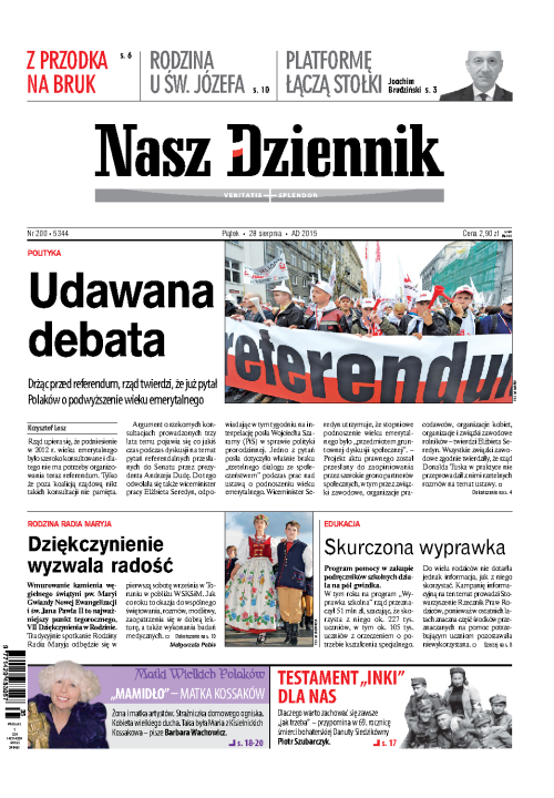 Nasz Dziennik z dnia 28.08.2015 wydanie PDF
