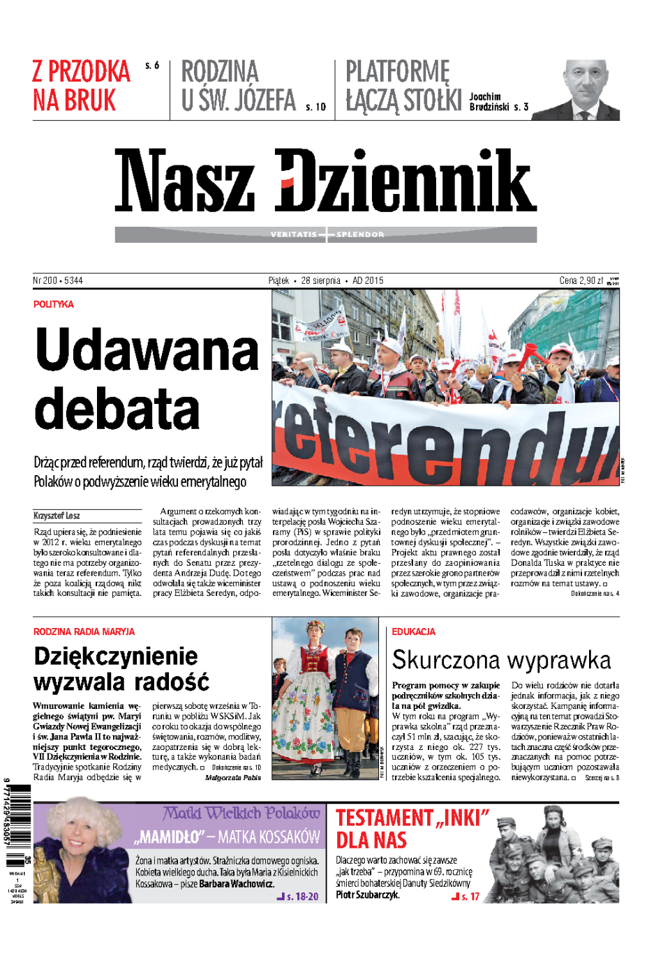 Nasz Dziennik z dnia 28.08.2015 wydanie PDF