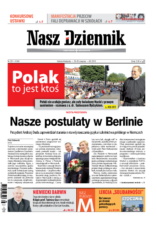 Nasz Dziennik z dnia 29.08.2015 wydanie PDF