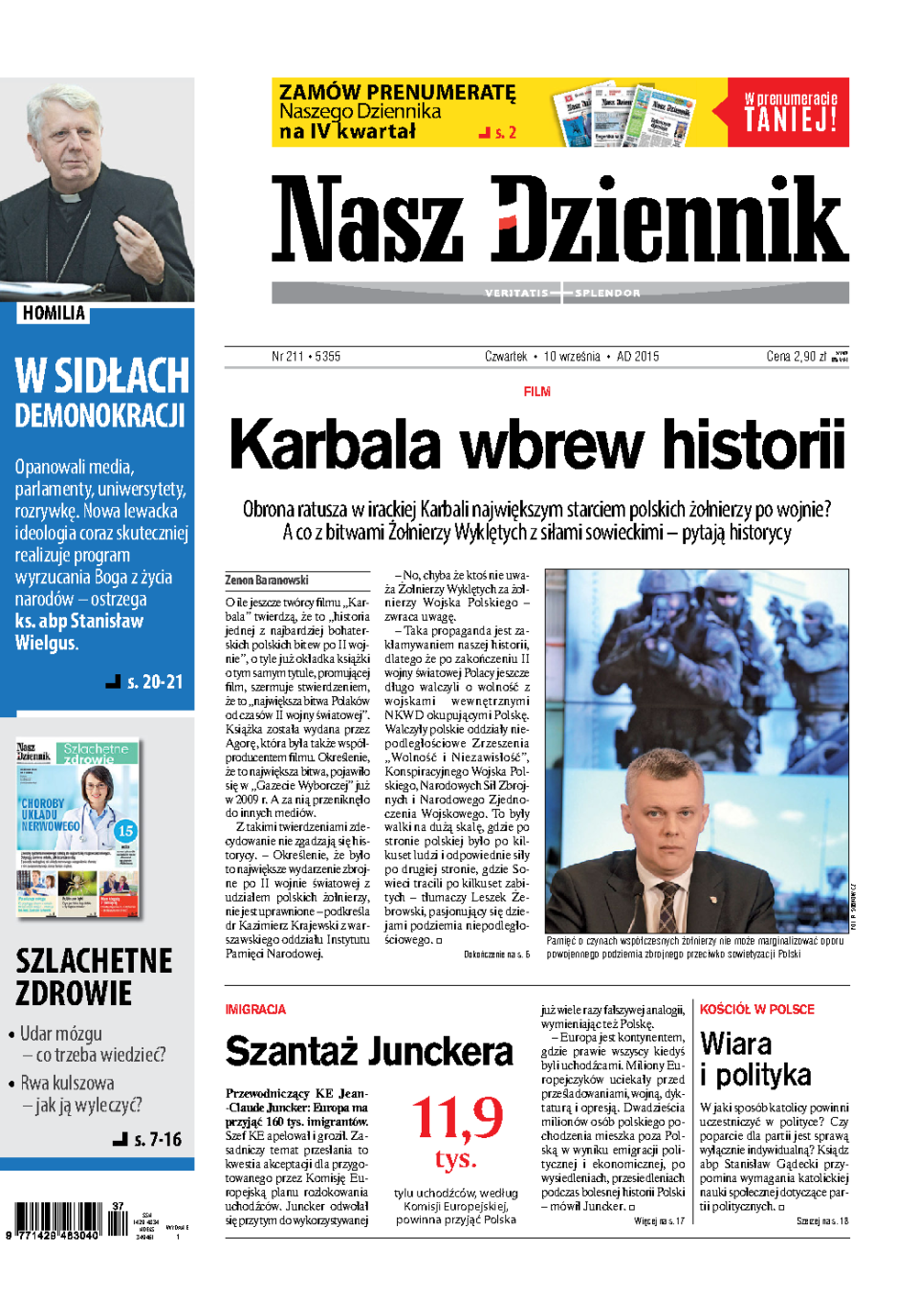 Nasz Dziennik z dnia 10.09.2015 wydanie PDF