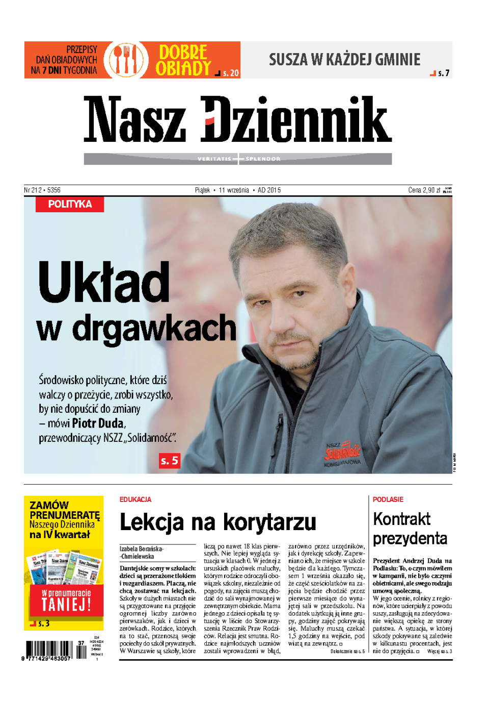 Nasz Dziennik z dnia 11.09.2015 wydanie PDF