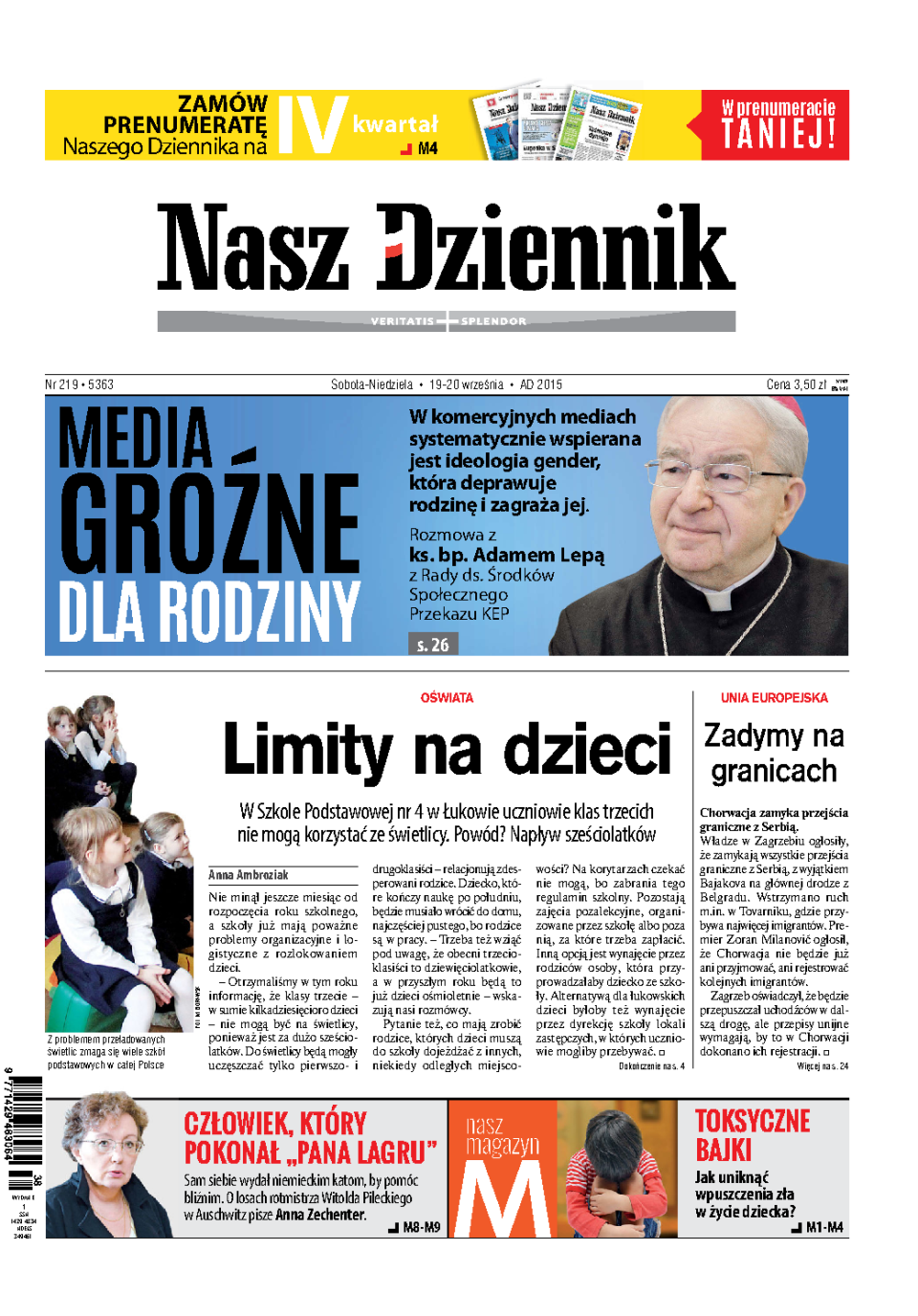 Nasz Dziennik z dnia 19.09.2015 wydanie PDF