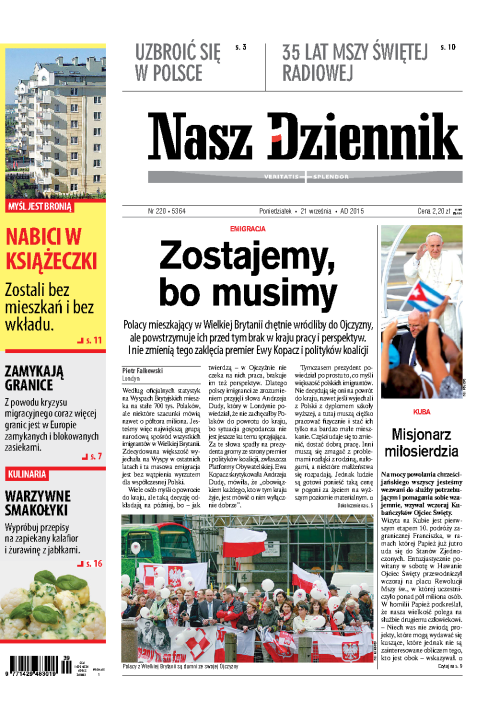 Nasz Dziennik z dnia 21.09.2015 wydanie PDF