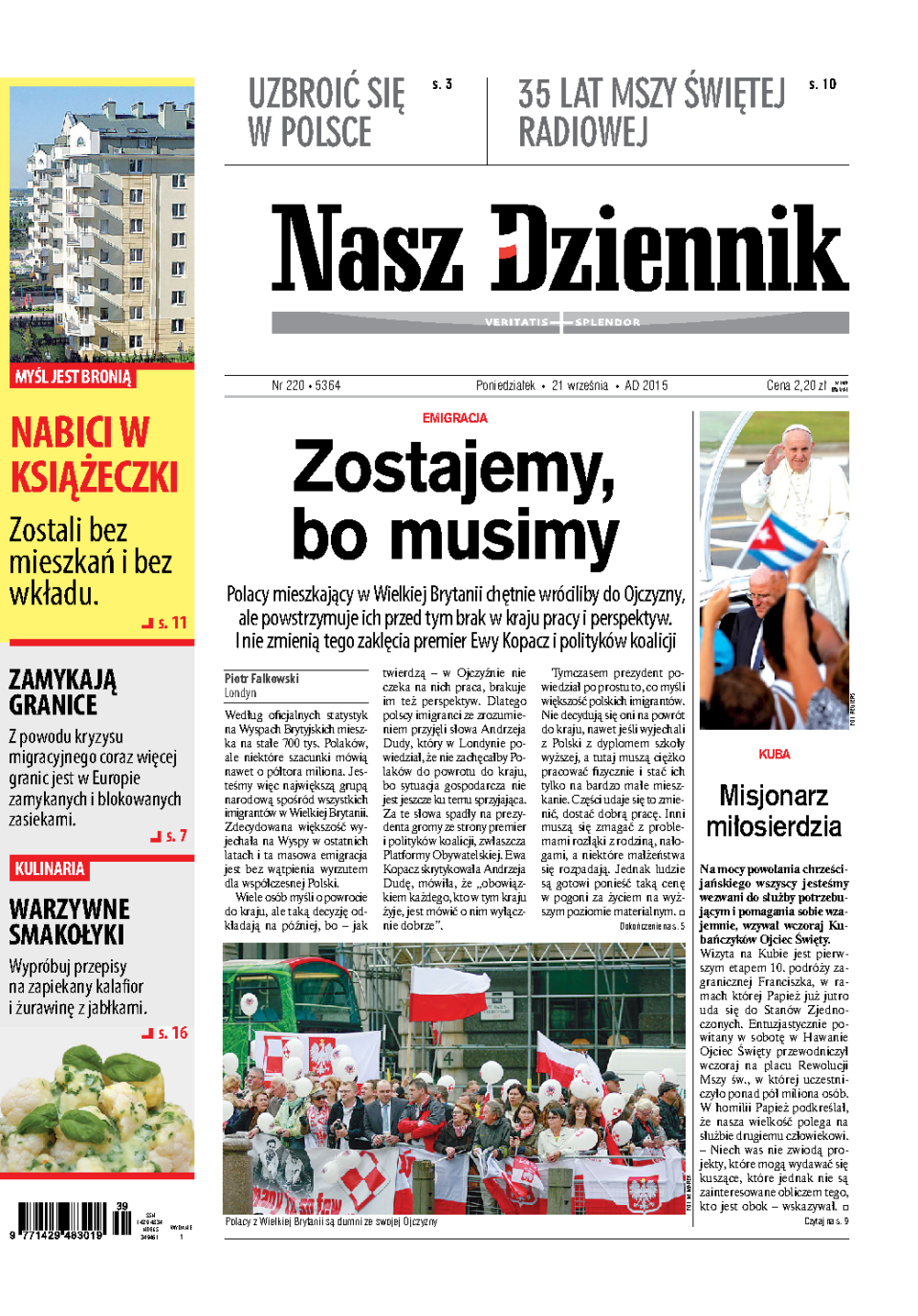 Nasz Dziennik z dnia 21.09.2015 wydanie PDF