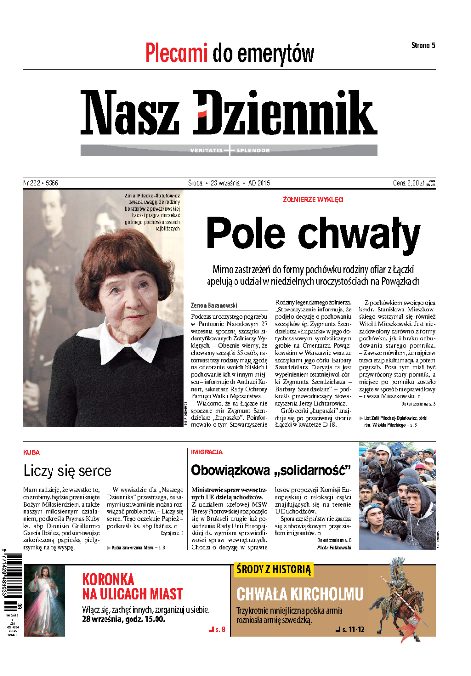 Nasz Dziennik z dnia 23.09.2015 wydanie PDF