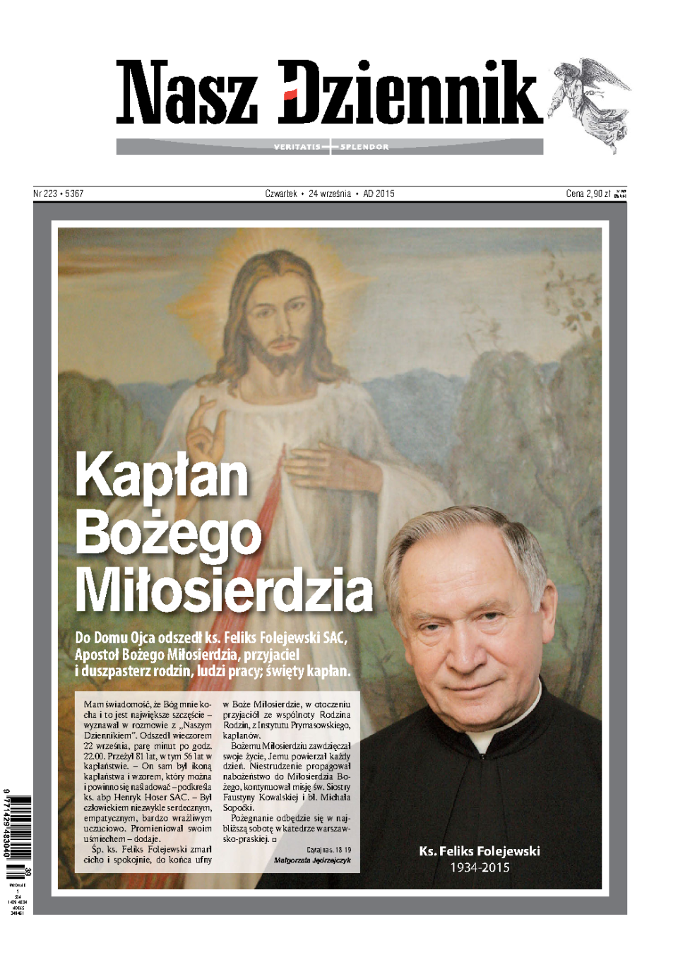 Nasz Dziennik z dnia 24.09.2015 wydanie PDF