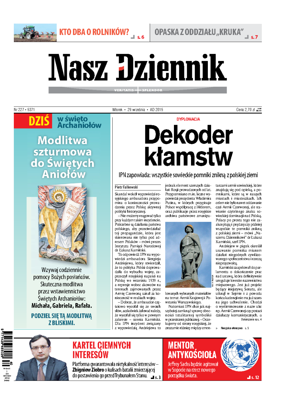Nasz Dziennik z dnia 29.09.2015 wydanie PDF
