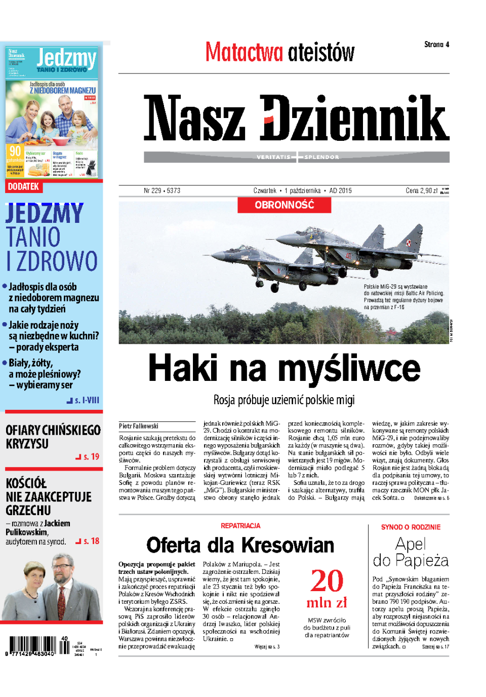 Nasz Dziennik z dnia 01.10.2015 wydanie PDF