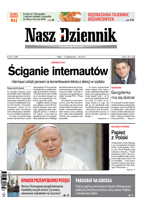 Nasz Dziennik z dnia 16.10.2015 wydanie PDF