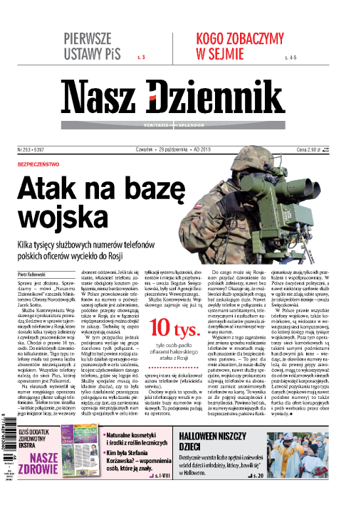 Nasz Dziennik z dnia 29.10.2015 wydanie PDF