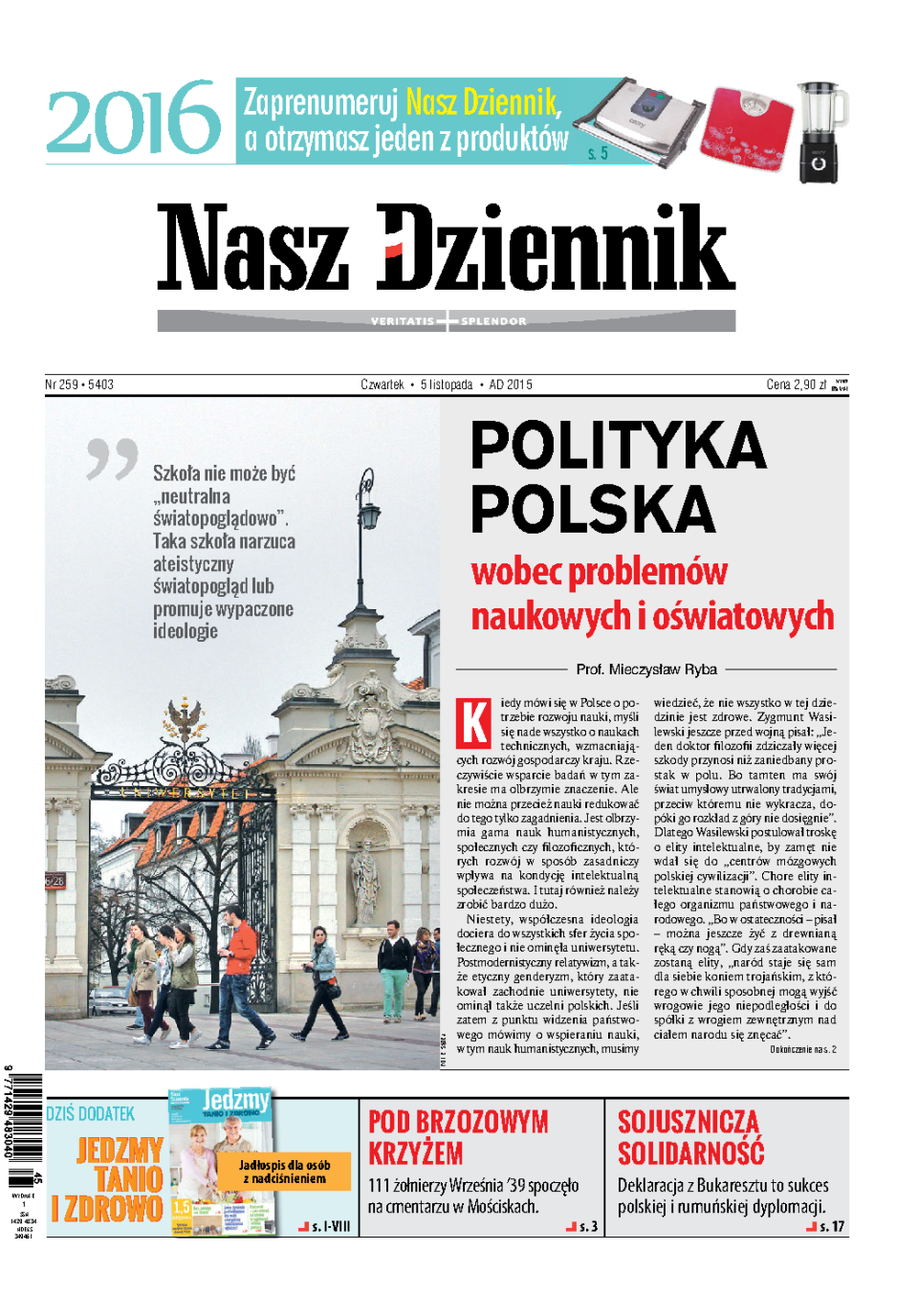 Nasz Dziennik z dnia 05.11.2015 wydanie PDF