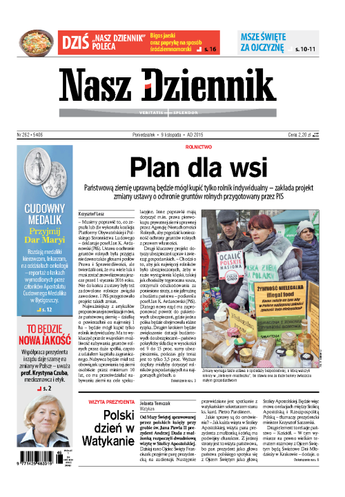 Nasz Dziennik z dnia 09.11.2015 wydanie PDF