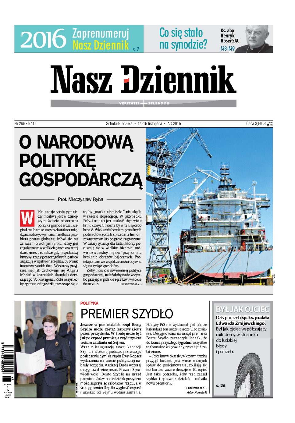 Nasz Dziennik z dnia 14.11.2015 wydanie PDF