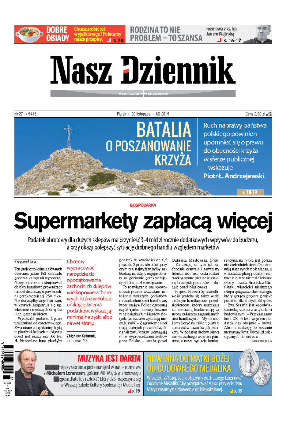 Nasz Dziennik z dnia 20.11.2015 wydanie PDF