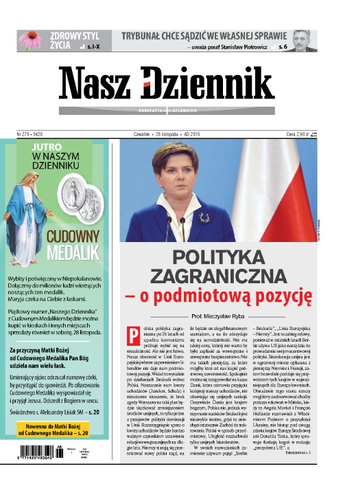 Nasz Dziennik z dnia 26.11.2015 wydanie PDF