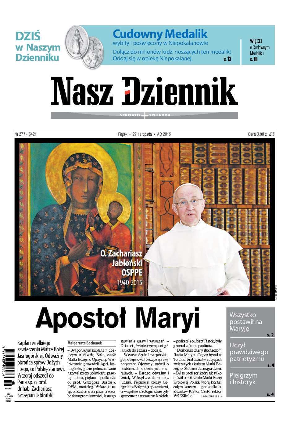 Nasz Dziennik z dnia 27.11.2015 wydanie PDF
