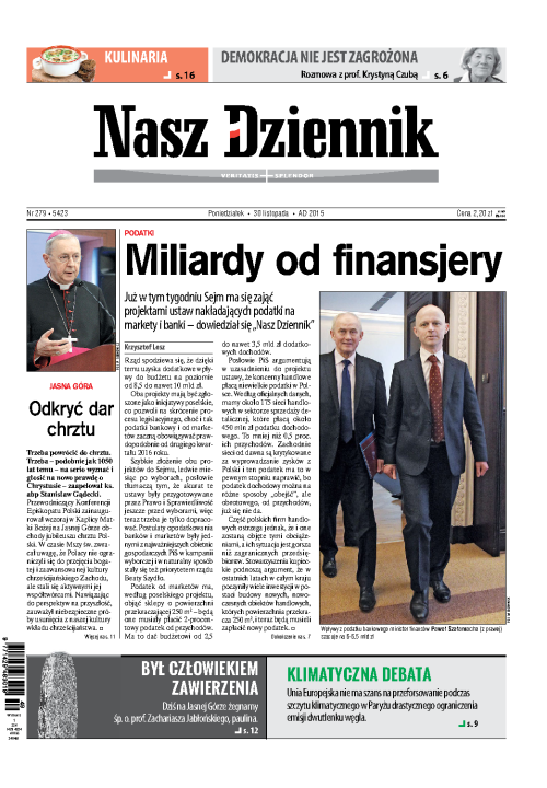 Nasz Dziennik z dnia 30.11.2015 wydanie PDF