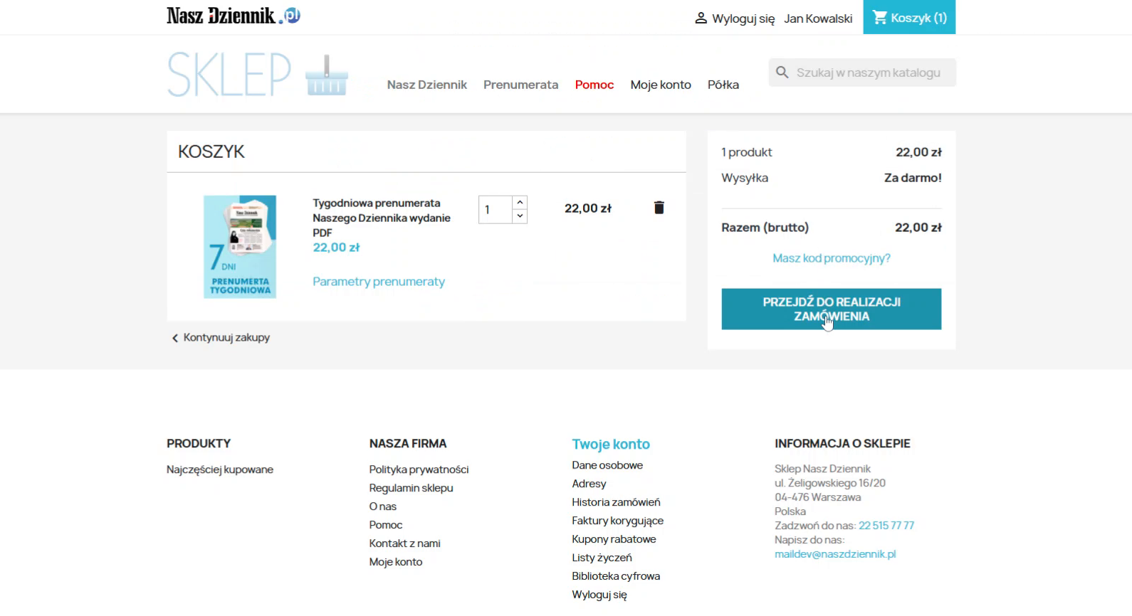 Koszyk z prenumeratą